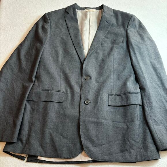 Brooks Brothers Suit Jacket Mens 42L Blue Gray Red Fleece Tollegno 1900 Wool - Picture 1 of 10